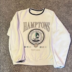 Garage White Crewneck Sweater with Nautical Print